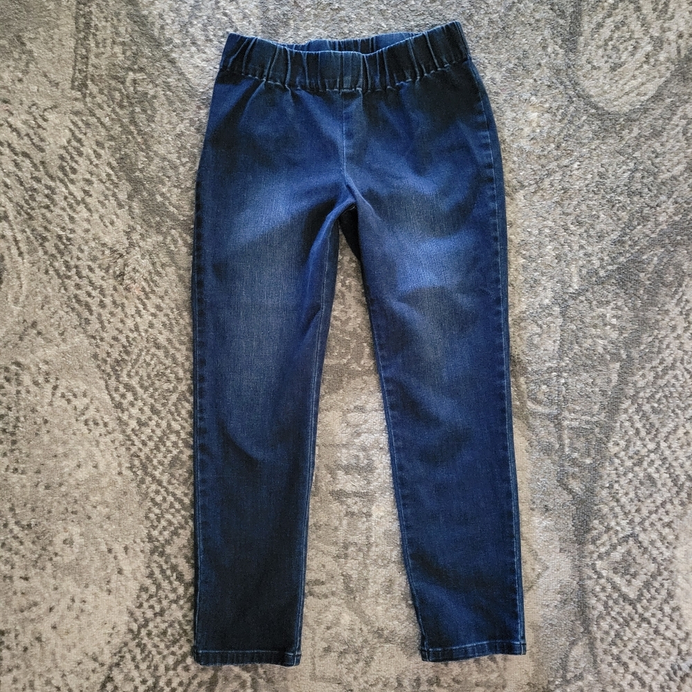 SOFT SURROUNDINGS METRO CROP DENIM LEGGINGS PULL ON PANTS MEDIUM PETITE - Picture 6 of 10